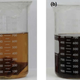 Lignin removal after 30 minutes (a) and 3 hours (b).